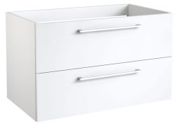 Waschtischunterschrank Rajkot 11 mit Siphonausschnitt, Farbe: Weiß matt – 50 x 79 x 45 cm (H x B x T)