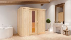 Sauna "Eeli" mit Energiespartür - Farbe: Natur - 196 x 118 x 198 cm (B x T x H)