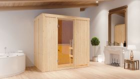 Sauna "Eeli" mit Klarglastür - Farbe: Natur - 196 x 118 x 198 cm (B x T x H)