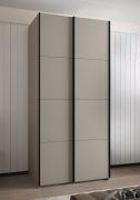 Schiebetürenschrank / Kleiderschrank | 245,5 x 100 x 64 cm | 2 Kleiderstangen | 6 Fächer | 6 Einlegeböden | 2 Schiebetüren | Farbe: Kaschmir | Soft-Close