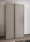 Kleiderschrank / Schiebetürenschrank | 245,5 x 130 x 64 cm | 2 Kleiderstangen | 2 Schiebetüren | 6 Einlegeböden | 6 Fächer | Farbe: Kaschmir | Soft-Core