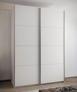 Kleiderschrank / Schiebetürenschrank | 11 Fächer | 10 Einlegeböden | 245,5 x 170 x 64 cm | 2 Kleiderstangen | 2 Schiebetüren | Farbe: Weiß | Soft-Close