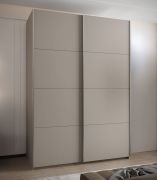 Kleiderschrank / Schiebetürenschrank | 2 Kleiderstangen | 245,5 x 180 x 64 cm | 11 Fächer | 10 Einlegeböden | 2 Schiebetüren | Farbe: Kaschmir | Soft-Close