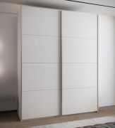 Kleiderschrank / Schiebetürenschrank | 10 Einlegeböden | 11 Fächer | 245,5 x 190 x 64 cm | 2 Kleiderstangen | 2 Schiebetüren | Farbe: Weiß | Soft-Close