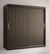 Kleiderschrank im schlichten Design Balmenhorn 64, Farbe: Schwarz matt - Abmessungen: 200 x 180 x 62 cm (H x B x T), mit 10 Fächern und zwei Kleiderstangen