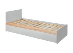 Einzelbett im modernen Design Susort 08, Farbe: Eiche Artisan / Grau - Abmessungen: 90 x 200 cm