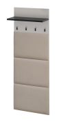 Garderobe | 1 Ablagefläche | Farbe: Kaschmir / Schwarz | 4 Haken | gepolstertes Paneel | Maße: 60 x 28 x 157 cm | Funktionalität & Komfort
