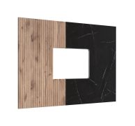Rückwandpaneel / Wandpaneel | Farbe: Eiche Vicking / Schwarzer Marmor | hochwertig Verarbeitet | 160 x 1,5 x 120 cm | für Wohnzimmer