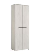 Kleiderschrank / Drehtürenschrank mit einer ausziehbaren Kleiderstange Barajevo 02, Farbe: Eiche Weiß / Schwarz, Maße: 195,5 x 67 x 40 cm, zwei Türen