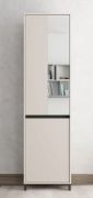 Schrank | 1 ausziehbare Kleiderstange | Farbe: Kaschmir | 2 Fächer | Spiegel | Maße: 54,5 x 40 x 205,5 cm | ABS-Kanten | für den Eingangsbereich