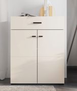 Kommode | 1 Schublade | 2 Drehtüren | Farbe: Kaschmir | ABS-Kanten | 3 Fächer | Maße: 77 x 35 x 98 cm | für den Eingangsbereich