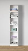 Offener Kleiderschrank | 6 Fächer | Farbe: Weiß | Regal | 51,5 x 55 x 234 cm | langlebiges Material | 4 Einlegeböden | für Ankleidezimmer oder Schlafzimmer