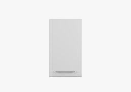 Drehtürenschrank / Hängeschrank | 71,5 x 40 x 29 cm | Weiß | Parnassus  03 | 1 Türe |  Einfarbig | schlichtes Design | längliche Metallgriffe