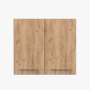 Unterschrank / Drehtürenschrank | Parnassus  12 | Braun / Weiß | 2 Türen | Griffe: Metall | 71,5 x 80 x 29 cm | Metallgriffe | Hängeschrank für Küche
