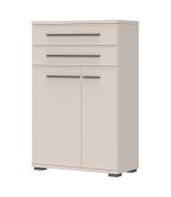 Schlichter Schuhschrank mit zwei Schubladen Neiafu 107, Farbe: Kaschmir, zwei Holzeinlegeböden, Soft-Close-System, verstellbare Füße, Maße: 117 x 76 x 36 cm