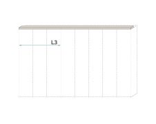 Oberer Rahmen für Drehtürenschrank / Kleiderschrank Neiafu und Anbaumodule, Farbe: Kaschmir, Breite: 137 cm