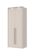 Drehtürenschrank mit zwei Türen Neiafu 57, Soft-Close-Funktion, Farbe: Kaschmir, Maße: 226 x 97 x 60 cm, eine Kleiderstange, drei Einlegeböden