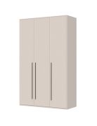 Dreitüriger Kleiderschrank mit zwei Kleiderstangen Neiafu 04, Farbe: Kaschmir, Soft-Close-Funktion, verstellbare Füße, Maße: 224 x 137 x 56 cm