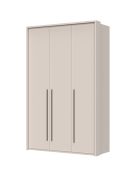 Dreitüriger Kleiderschrank mit Rahmen Neiafu 32, Farbe: Kaschmir, zwei Kleiderstangen, Soft-Close-Funktion, Maße: 226 x 142 x 60 cm, verstellbare Füße