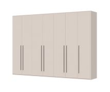 Siebentüriger Kleiderschrank mit genügend Stauraum Neiafu 25, verstellbare Füße, Soft-Close-Funktion, vier Kleiderstangen, Maße: 224 x 317 x 56 cm