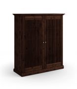 Kleiderschrank | aus massiv finnische Kiefer | Farbe: Tabacco | Griffe: Altsilber | Maße: 147 x 129 x 54 cm | zwei Türen | robust | natürliche Maserung