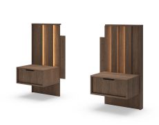 Nachtkommoden | 2er Set | Eiche Dunin | 2 Schubladen | inkl. LED-Beleuchtung | 50 x 40 x 102 cm | Nachtkästchen | Soft-Close Funktion