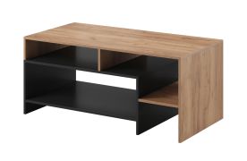 Couchtisch | Farbe: Eiche Gold Craft / Anthrazit | 3 geräumige Fächer | 120 x 60 x 53 cm | ABS-Kanten | Kaffeetisch | für Wohnzimmer