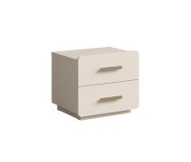 Nachtkommode Ioannina 02, 2er Set, Farbe: Beige, zwei Schubladen, ABS-Kantenschutz, gut kombinierbar, Maße: 48 x 53 x 44 cm, für Schlafzimmer