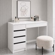 Schminktisch Aruia | Farbe: Nimfea alba | 5 Schubladen | 120 x 55 x 75 cm | inkl. Spiegel | Kosmetiktisch | Schlafzimmer