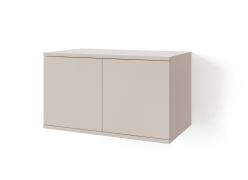 Hängeschrank mit zwei Drehtüren Boquilla 07, Farbe: Kaschmir, Push-to-open Funktion, vier Fächer, schlichtes Design, Maße: 40 x 70 x 40 cm, für den Vorraum