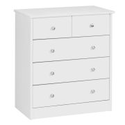 Kommode mit 5 Schubladen, Farbe: Weiß - Abmessungen: 70 x 60 x 35 cm (H x B x T), platzsparend & vielseitig einsetzbar