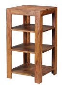 Kleines Regal aus Sheesham Massivholz, Farbe: Sheesham - Abmessungen: 80 x 44 x 44 cm (H x B x T), mit 3 Fächern