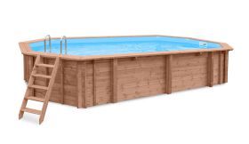 Holzpool Verano 05 - Set aus Kiefer KDI - Abmessung (cm): 396 x 727 x 138 (L x B x H), inkl. Pumpe & Sandfilter