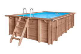 Holzpool Verano 07 - Set aus Kiefer KDI - Abmessung (cm): 322 x 502 x 124 (L x B x H), inkl. Pumpe & Sandfilter