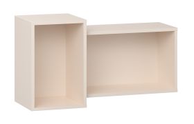 Hängeregal mit zwei Fächer | Farbe: Beige | Wandregal | strapazierfähigem Material | Maße: 80,5 x 27 x 44 cm | minimalistische Form | ideal für Bücher