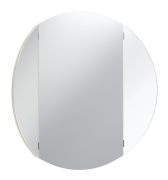 Spiegel mit kippbare Seiten | Farbe: Beige | Durchmesser: 80 cm | Theaterspiegel | Rund