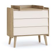 Babyzimmer Wickelaufsatz passend für Kommode Olle 03 | Farbe: Eiche Cremona | ABS-Kantenschutz