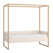 Himmelbett / Einzelbett | Farbe: Beige / Eiche | Liegefläche: 90 x 200 cm | hohen Schlafkomfort | originellen Look