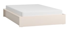 Doppelbett / Gästebett | Farbe: Beige | ohne Kopfteil | Liegefläche: 140 x 200 cm | inkl. Hublift Lattenrost | Platzsparend | für Erholsamen Schlaf