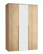 Kleiderschrank | 1 Spiegeltür | Farbe: Eiche | integrierte LED-Beleuchtung | Soft-Close Funktion | 153 x 60 x 223 cm | 3 Schubladen | 1 Kleiderstange