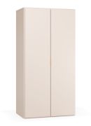Kleiderschrank / Drehtürenschrank | zwei Kleiderstangen | inkl. LED-Beleuchtung mit Bewegungssensor | Griffe: Gold | Maße: 92,5 x 57 x 185 cm