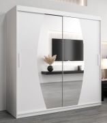 Schiebetürenschrank / Kleiderschrank Calvitero 05 mit Spiegel, Farbe: Weiß matt - Abmessungen: 200 x 200 x 62 cm ( H x B x T)
