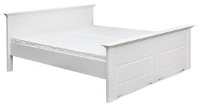 Doppelbett Gyronde 19, Kiefer massiv Vollholz, weiß lackiert - Liegefläche: 160 x 200 cm (B x L)