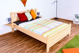 Einzelbett / Gästebett Buche massiv Vollholz natur 108, inkl. Lattenrost - 140 x 200 cm