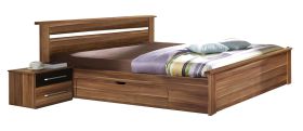 Doppelbett mit Staukasten "Patras" Pflaume Wallis - Abmessungen: 180 x 200 cm