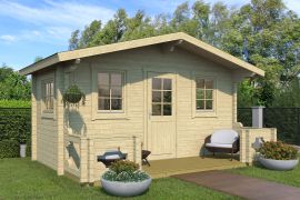 Gartenhaus Feuersang 02 inkl. Fußboden - 70 mm Blockbohlenhaus, Grundfläche: 15 m², Satteldach