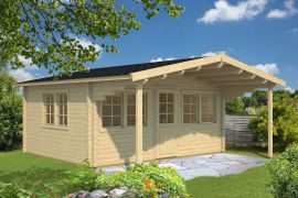Gartenhaus Hochtristen 01 inkl. Fußboden - 70 mm Blockbohlenhaus, Grundfläche: 27,8 m², Satteldach