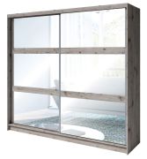 Schiebetürenschrank / Kleiderschrank Kamatero 01, Farbe: Eiche - Abmessungen: 215 x 230 x 62 cm (H x B x T)