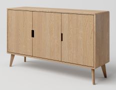 Kommode Eiche massiv natur Aurornis 42 - Abmessungen: 84 x 142 x 40 cm (H x B x T)
