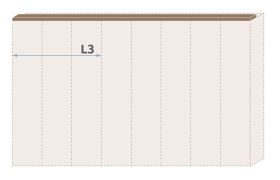 Oberer Rahmen für Drehtürenschrank / Kleiderschrank Gataivai und Anbaumodule, Farbe: Walnuss - Breite: 137 cm